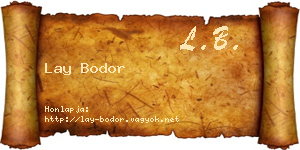 Lay Bodor névjegykártya